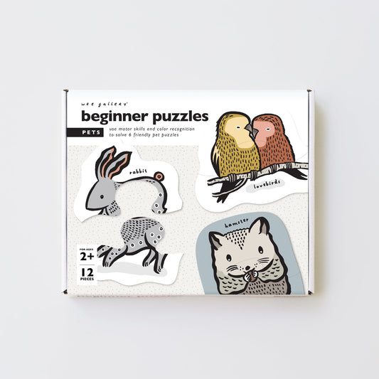 Wee Gallery Beginner Puzzles – Pets (6 Two-Piece Toddler Puzzles)