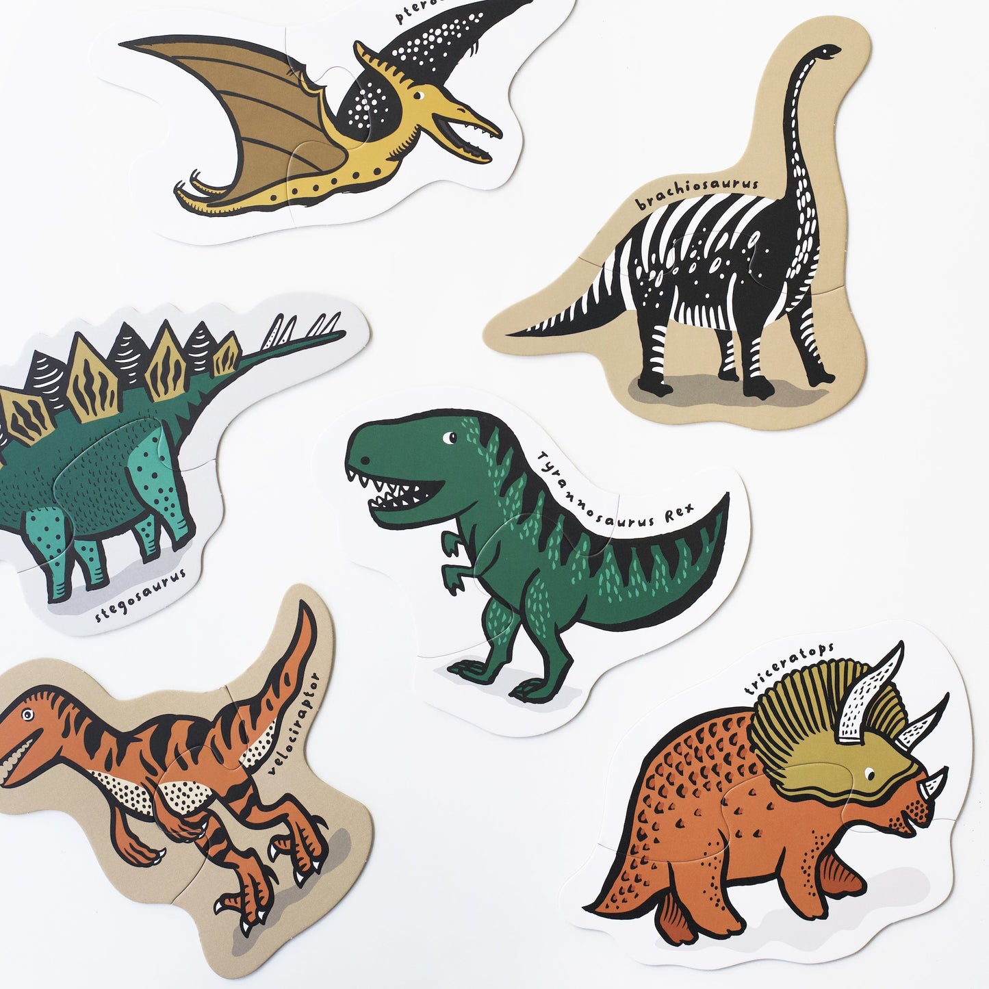 Wee Gallery Grow With Dinos Bundle | Eco-Friendly Growth Chart and Puzzle Set