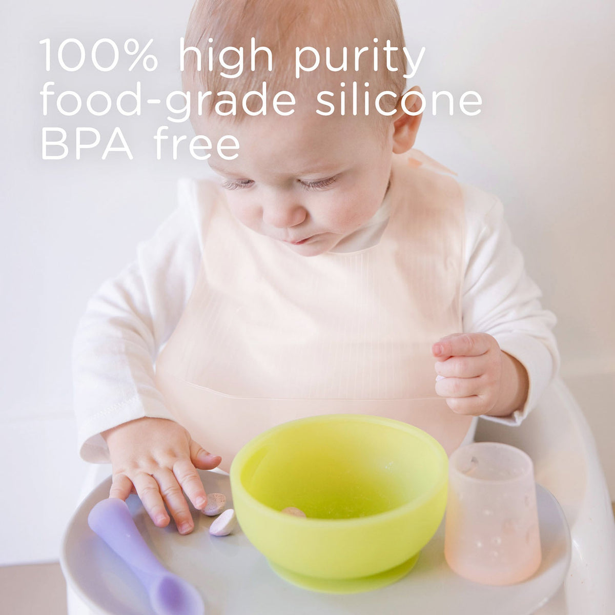 Olababy Silicone Bib with Pocket, Waterproof, Adjustable, 6 Months+