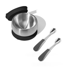 Load image into Gallery viewer, Avanchy Stainless Steel Eco-friendly Baby Suction Bowl with Lid + Spoon
