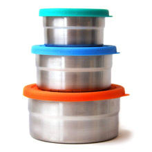 Load image into Gallery viewer, ECOlunchbox Stainless Steel and Silicone Three-Piece Lunch and Snack Container
