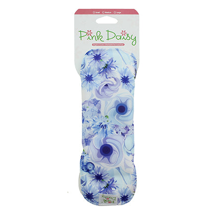 Pink Daisy Reusable Cloth Menstrual Pads – Organic Cotton Velour Top, Snap-On