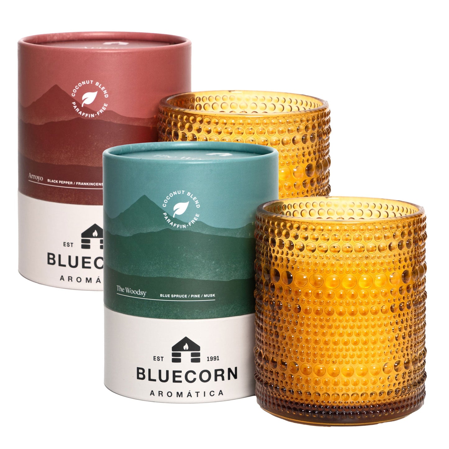 Winter Scented Candle Pair: Pine & Spice Aromática