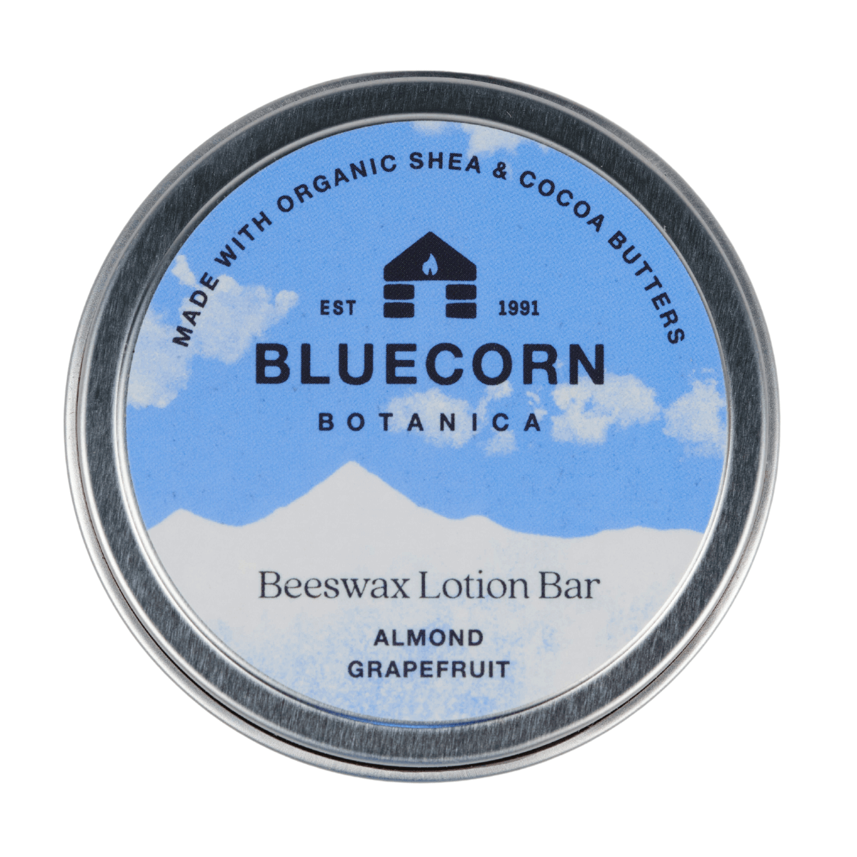 Bluecorn Organic Shea & Cocoa Butter Beeswax Lotion Bar in Tin
