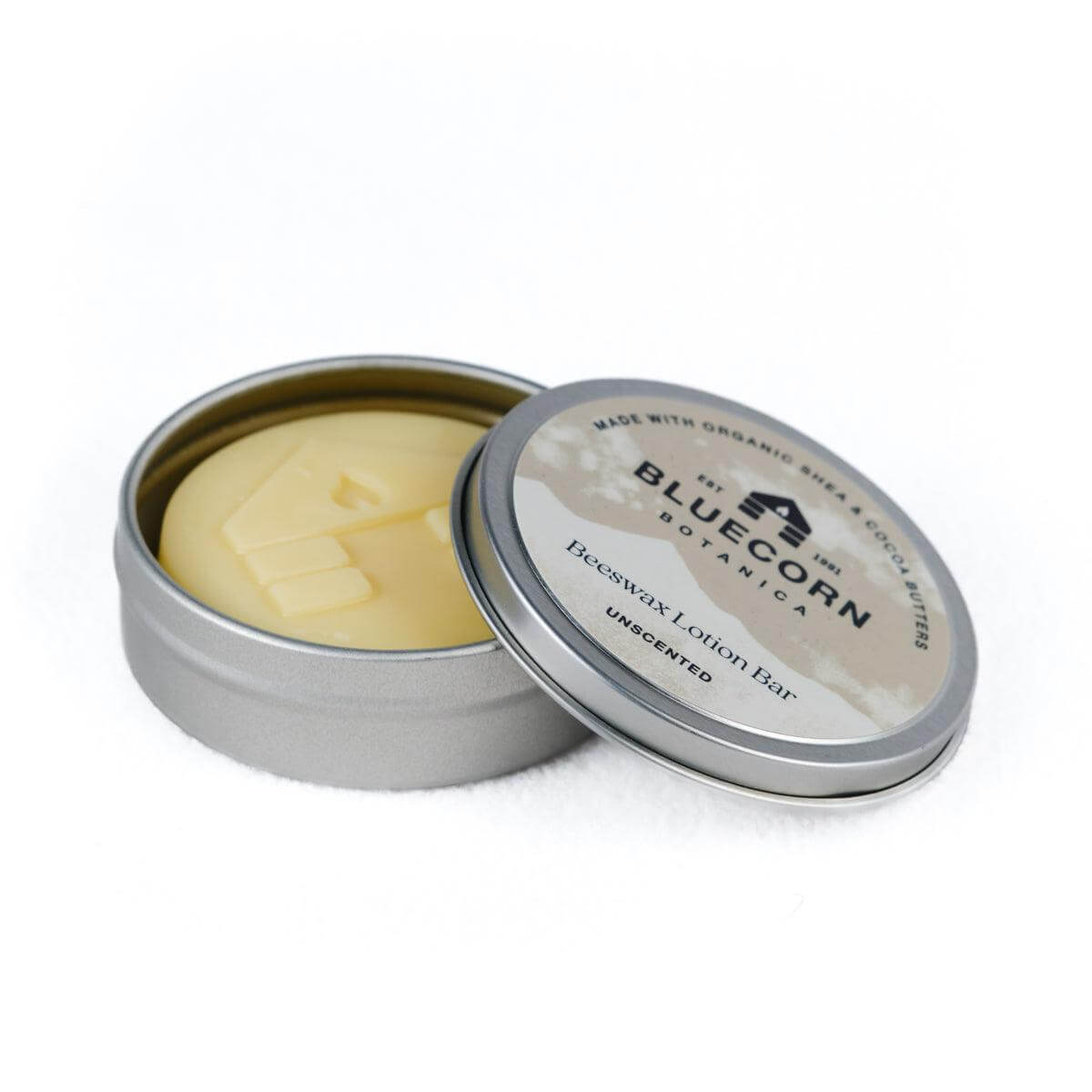 Bluecorn Organic Shea & Cocoa Butter Beeswax Lotion Bar in Tin