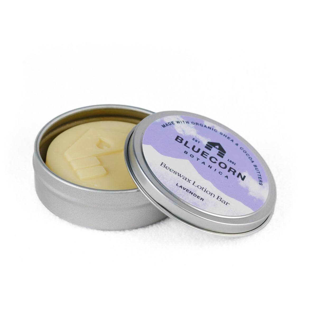 Bluecorn Organic Shea & Cocoa Butter Beeswax Lotion Bar in Tin