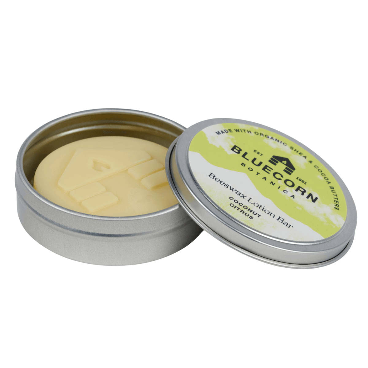 Bluecorn Organic Shea & Cocoa Butter Beeswax Lotion Bar in Tin