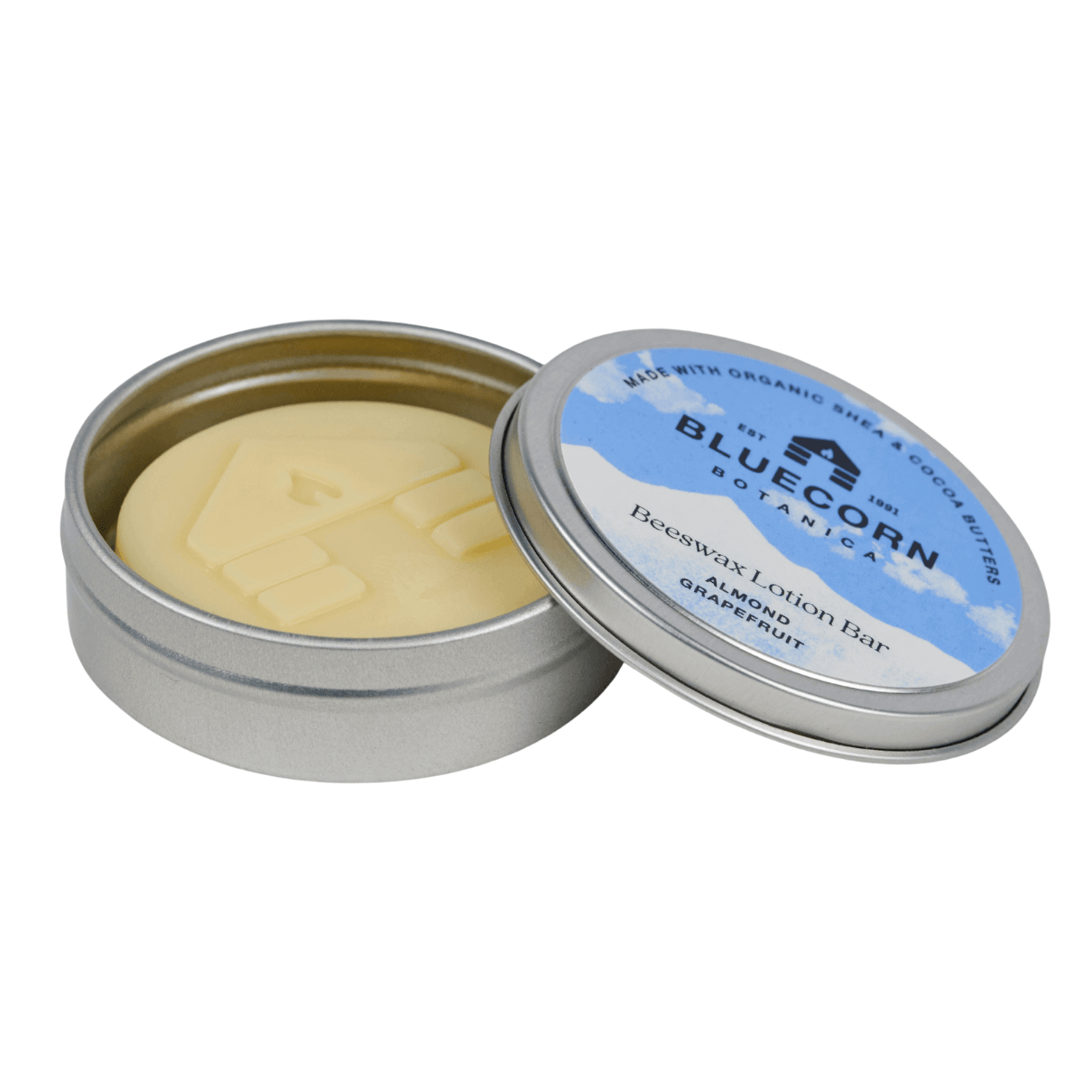 Bluecorn Organic Shea & Cocoa Butter Beeswax Lotion Bar in Tin