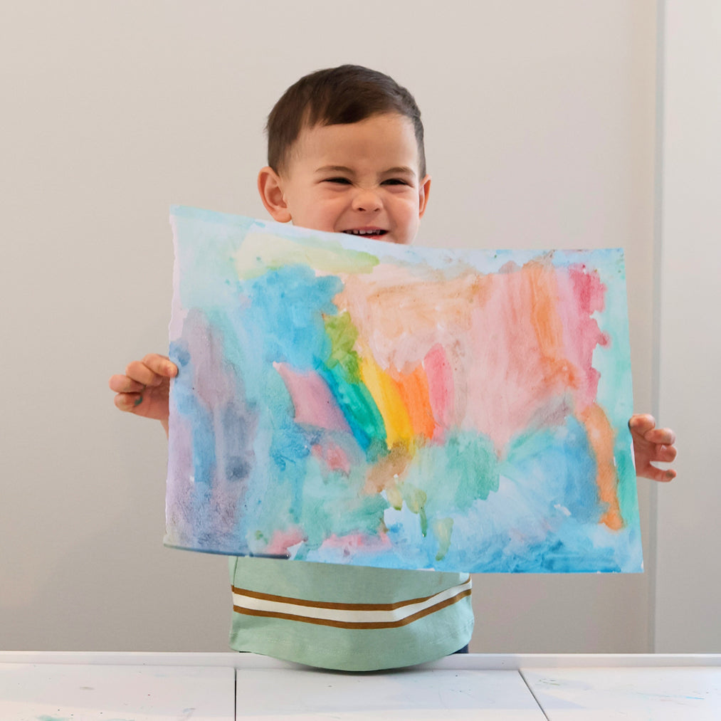 Honeysticks Watercolor Paint Set for Kids – Non-Toxic, 7 Colors with Wooden Brush
