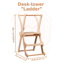 Load image into Gallery viewer, Wood and Hearts Eco-Friendly Wooden Foldable Kitchen Tower Toddler Step Stool
