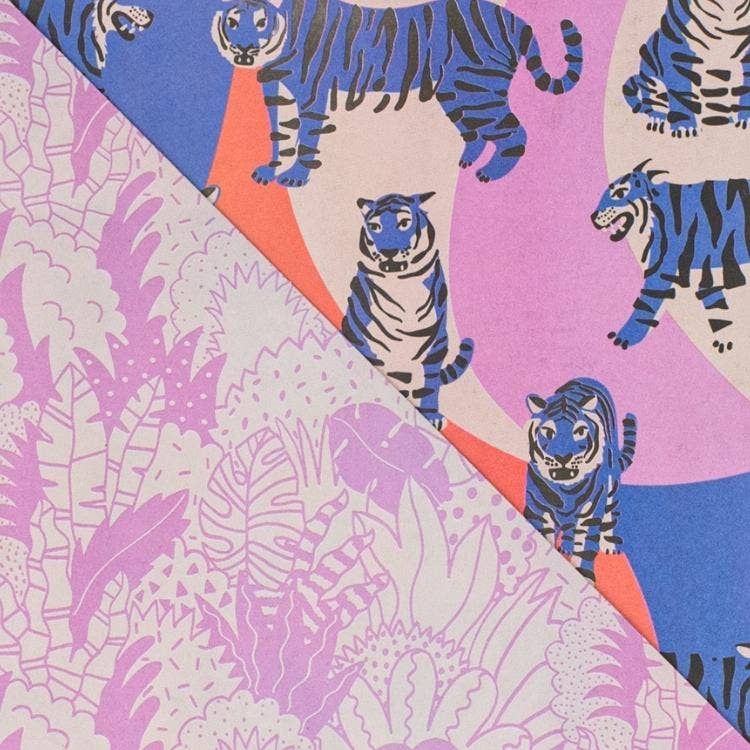 Blue Tigers • Double-Sided Everyday Eco Wrapping Paper