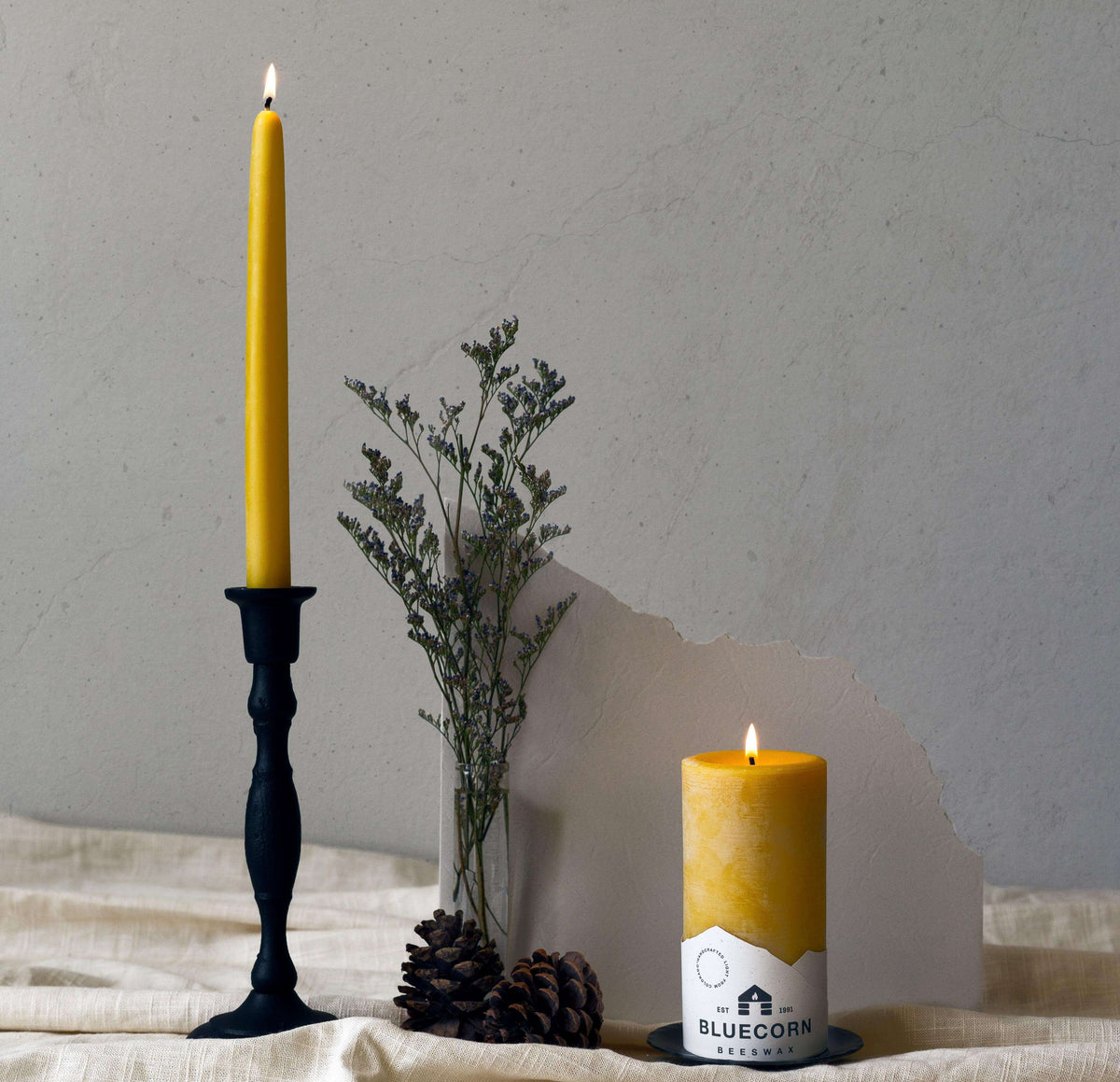 Bluecorn Handcrafted Cast Iron Taper Candle Holder – 7" or 9.5"