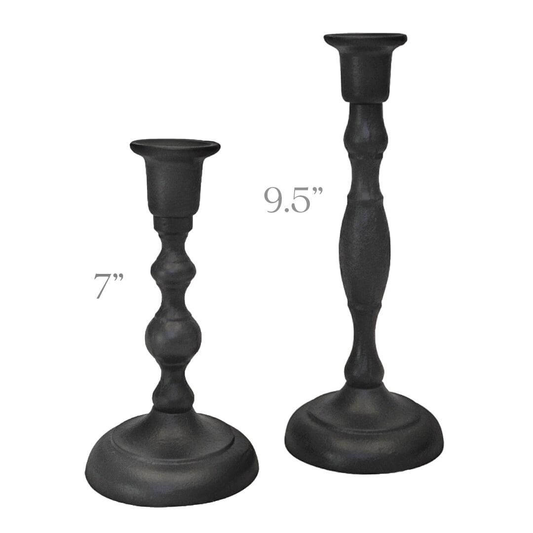 Bluecorn Handcrafted Cast Iron Taper Candle Holder – 7" or 9.5"