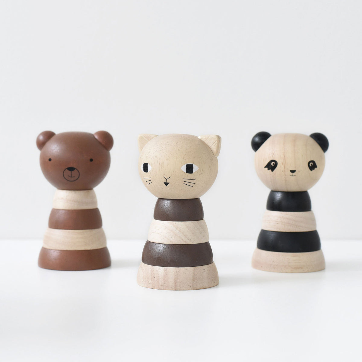 Wee Gallery Panda Wood Ring Stacker – Rubberwood Toddler Toy