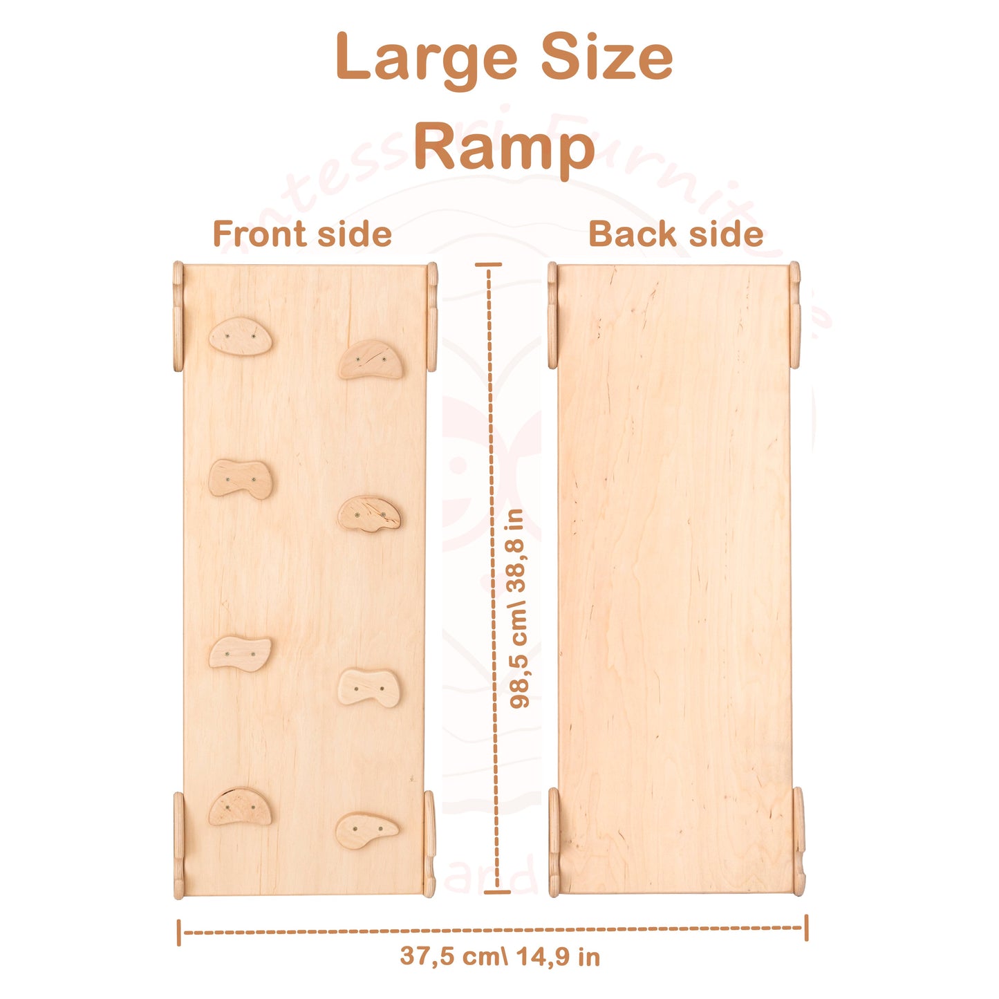 Wood and Hearts Eco-Friendly Wooden Montessori Foldable Pikler Triangle and Arch Climber Set