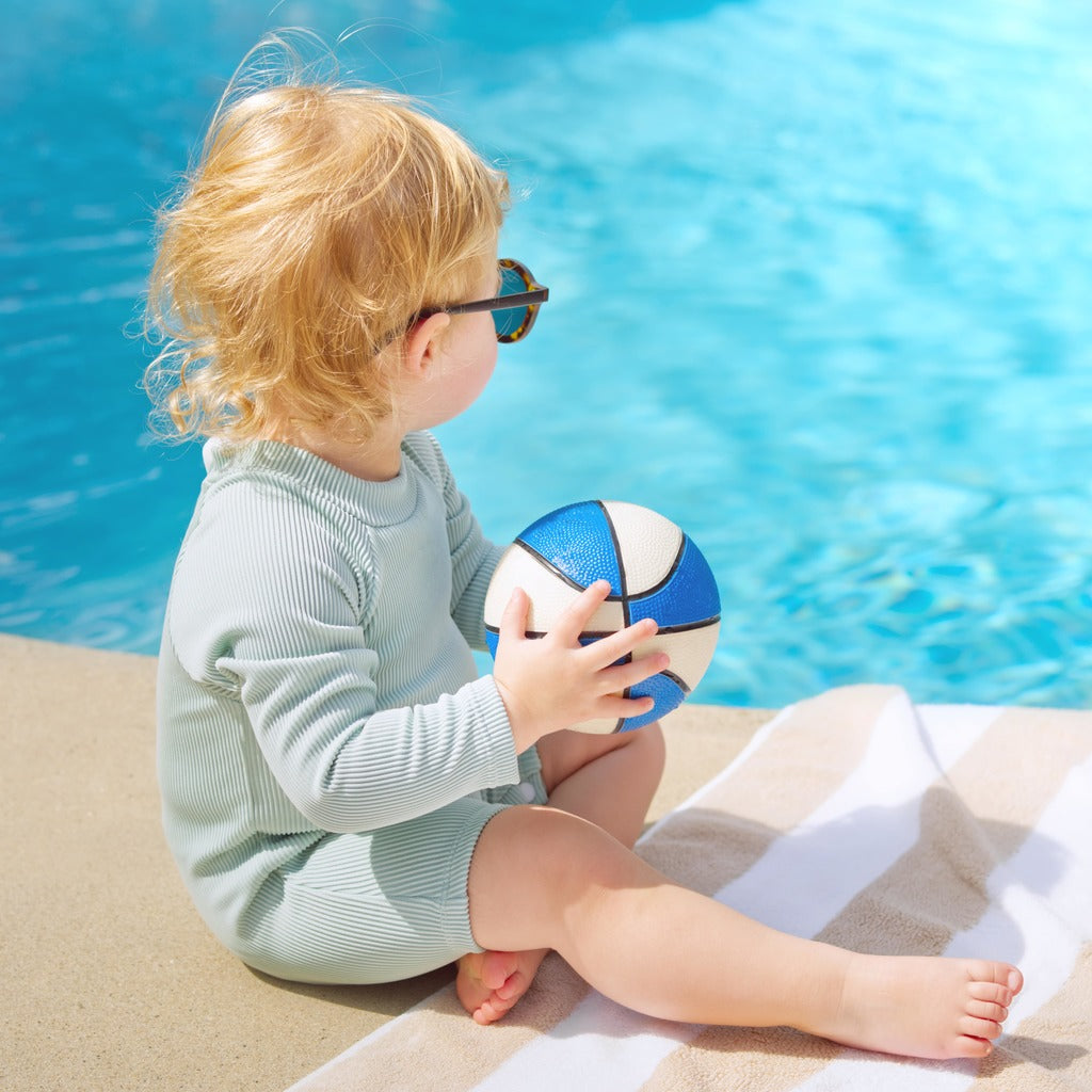 Rainbow Sprout Baby Long-Sleeve Rash Guard Swimsuit with Shorts – Ribbed, Gender-Neutral, Mint