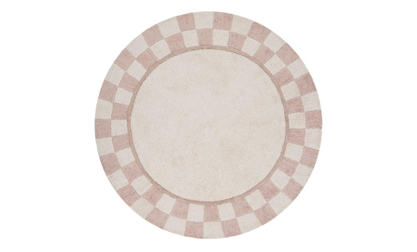 Sage & Wild Checkered Charm Rug - GOTS Certified Organic Cotton Kids' Room Round Rug