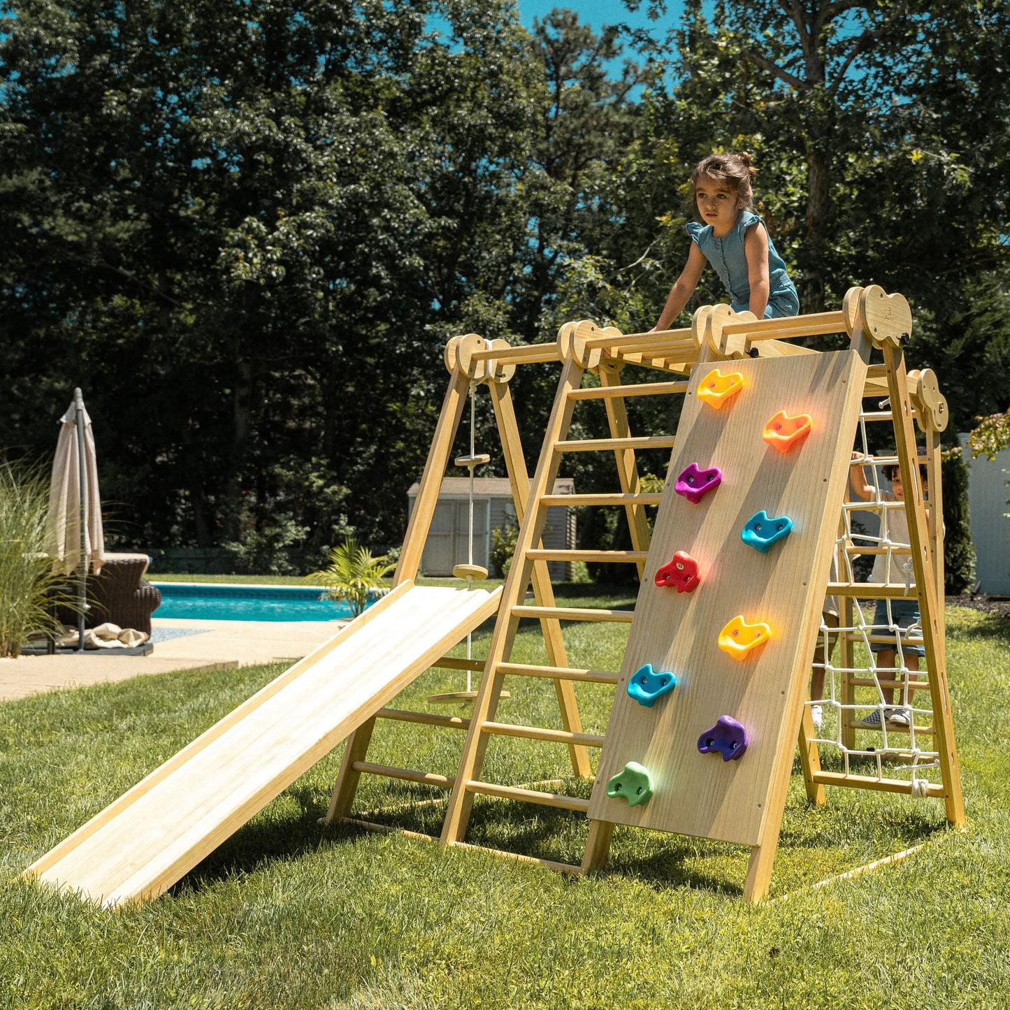 Avenlur Chestnut - 8-in-1 Eco-Friendly Wooden Jungle Gym for Toddlers