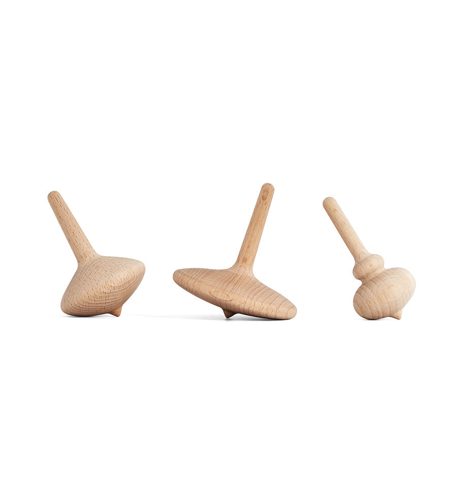 Wooden Spinning Top Three Little Woodies - Wood