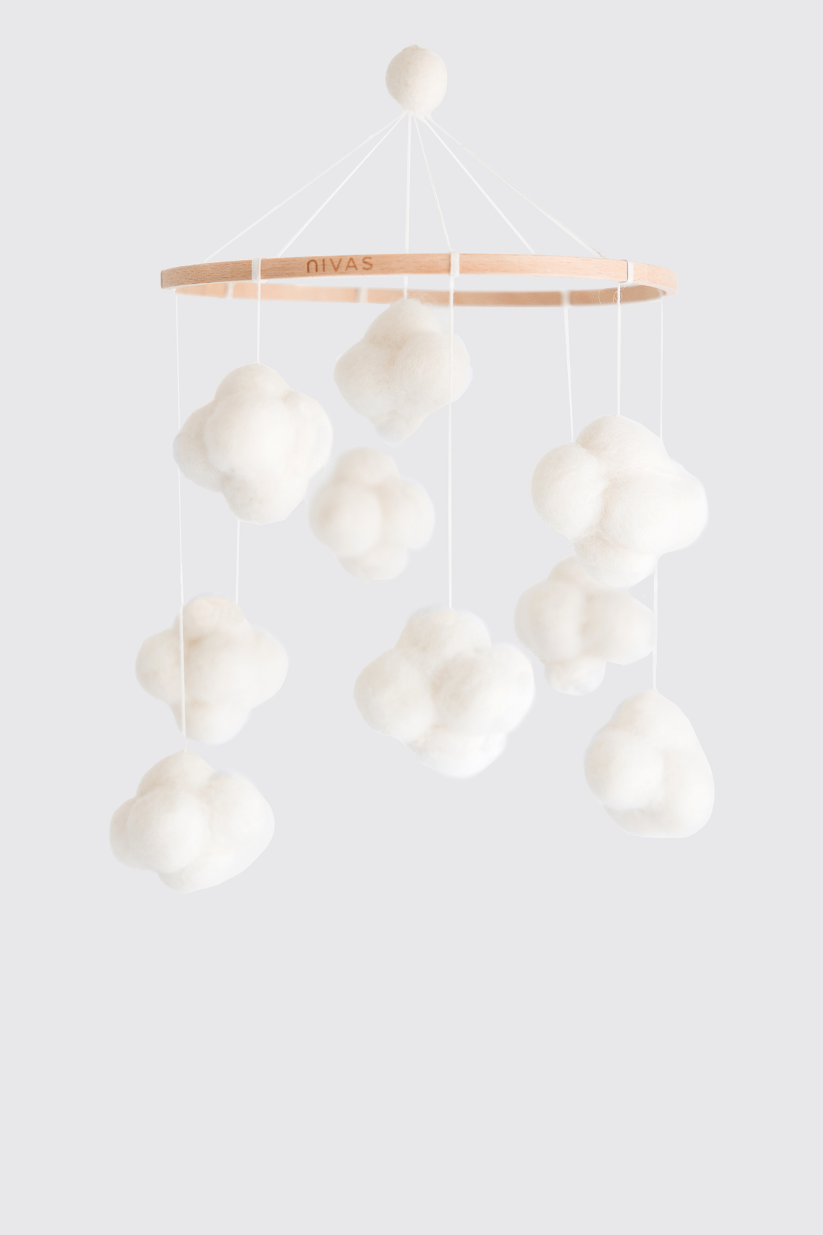 Nivas Cloud Crib Mobile – Handmade Wool Felt Nursery Mobile