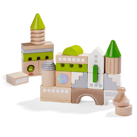 HABA Coburg 28 Piece Eco-Friendly Non-Toxic Wooden Toddler Building Blocks
