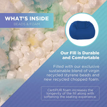 Load image into Gallery viewer, Bean Bag Loveseat Comfy Bean Family- Cotton, Organic Cotton, Hemp
