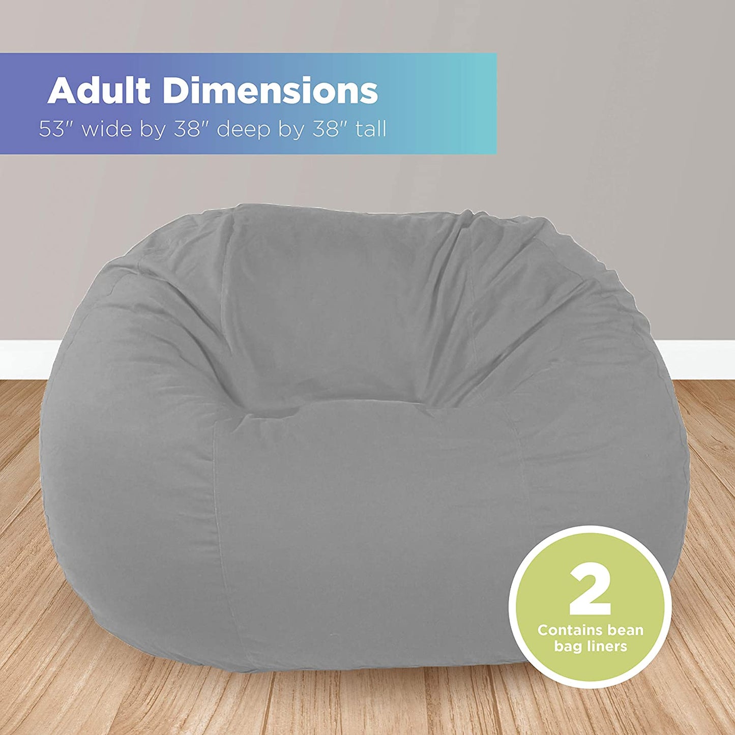 Bean Bag Loveseat Comfy Bean Family- Cotton, Organic Cotton, Hemp