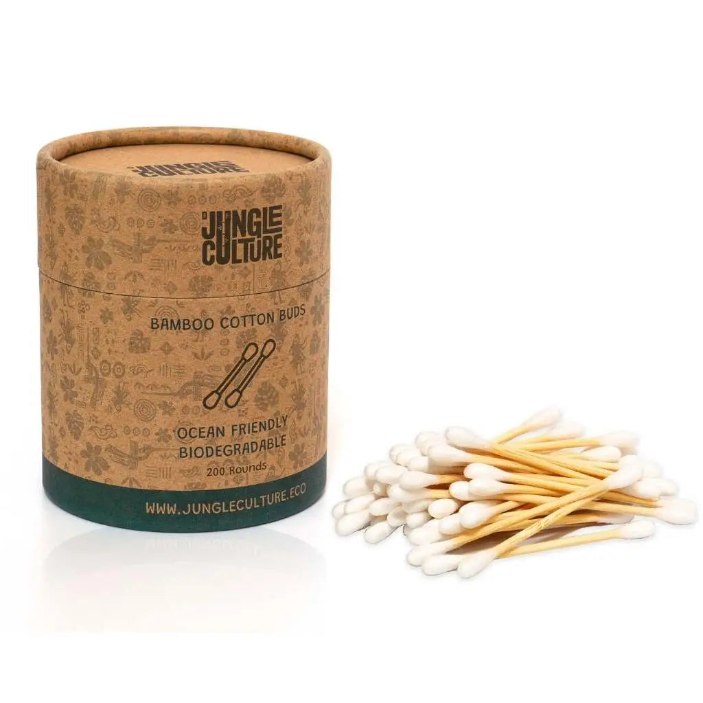 Jungle Culture Bamboo Cotton Buds | Eco Cotton Swabs (200 Pieces)