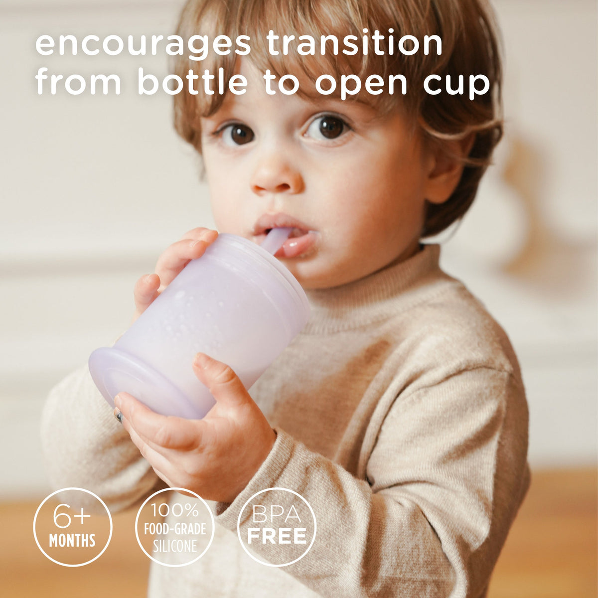 Olababy Infant Straw Cup, Silicone Training Cup with Straw Lid (5oz)