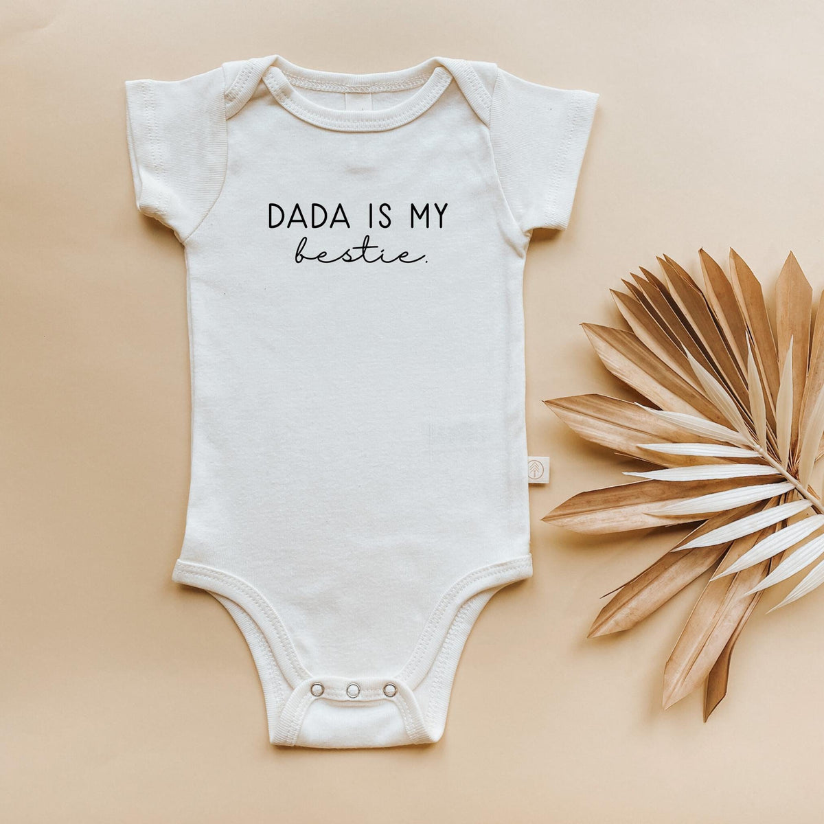 Dada is My Bestie Organic Cotton Baby Bodysuit – Short Sleeve, 0–24M