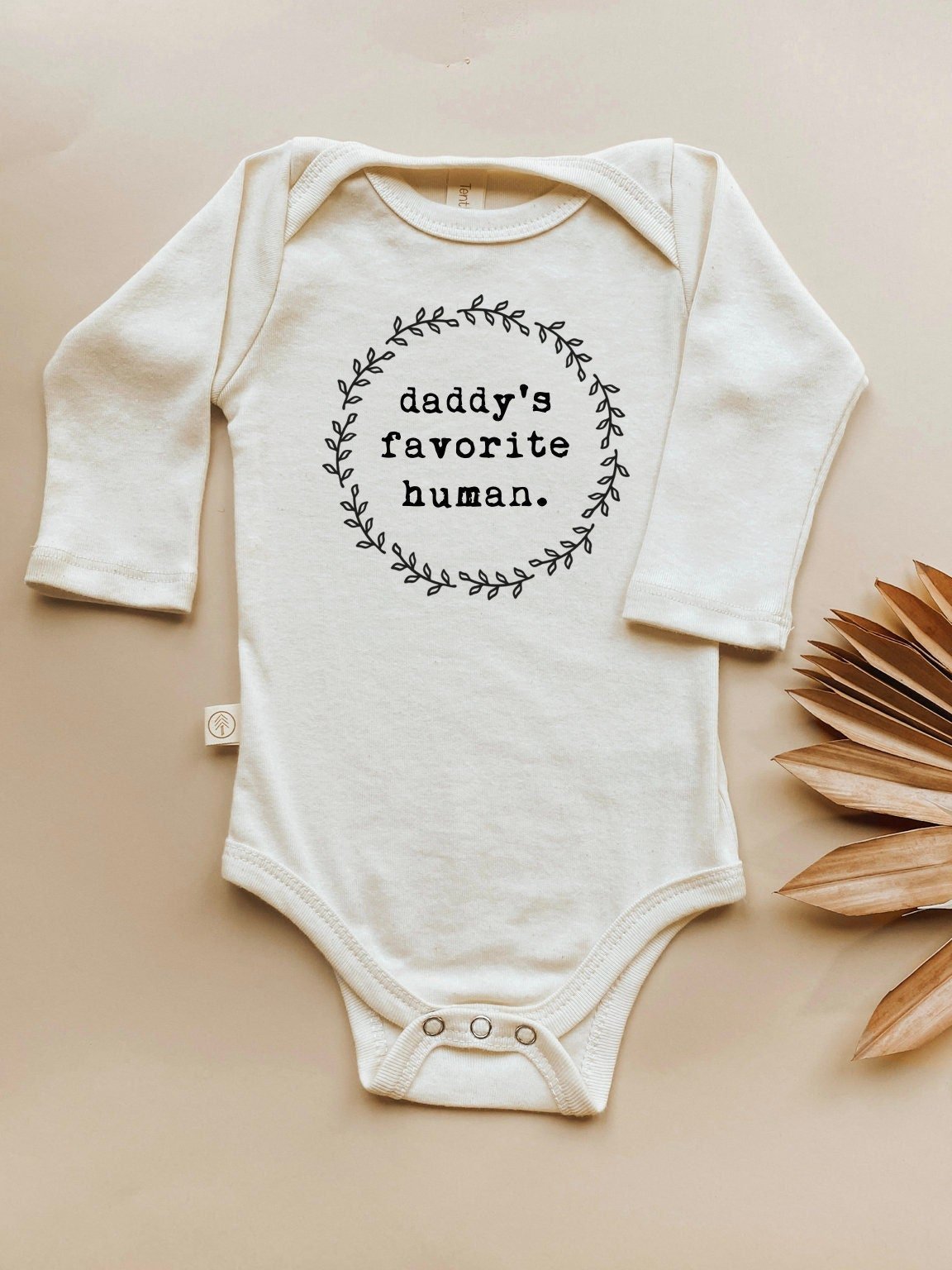 Daddy’s Favorite Human Organic Cotton Baby Bodysuit – Long Sleeve, 0–24M