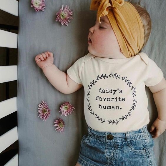 Daddy’s Favorite Human Organic Cotton Baby Bodysuit – Short Sleeve, 0–24M