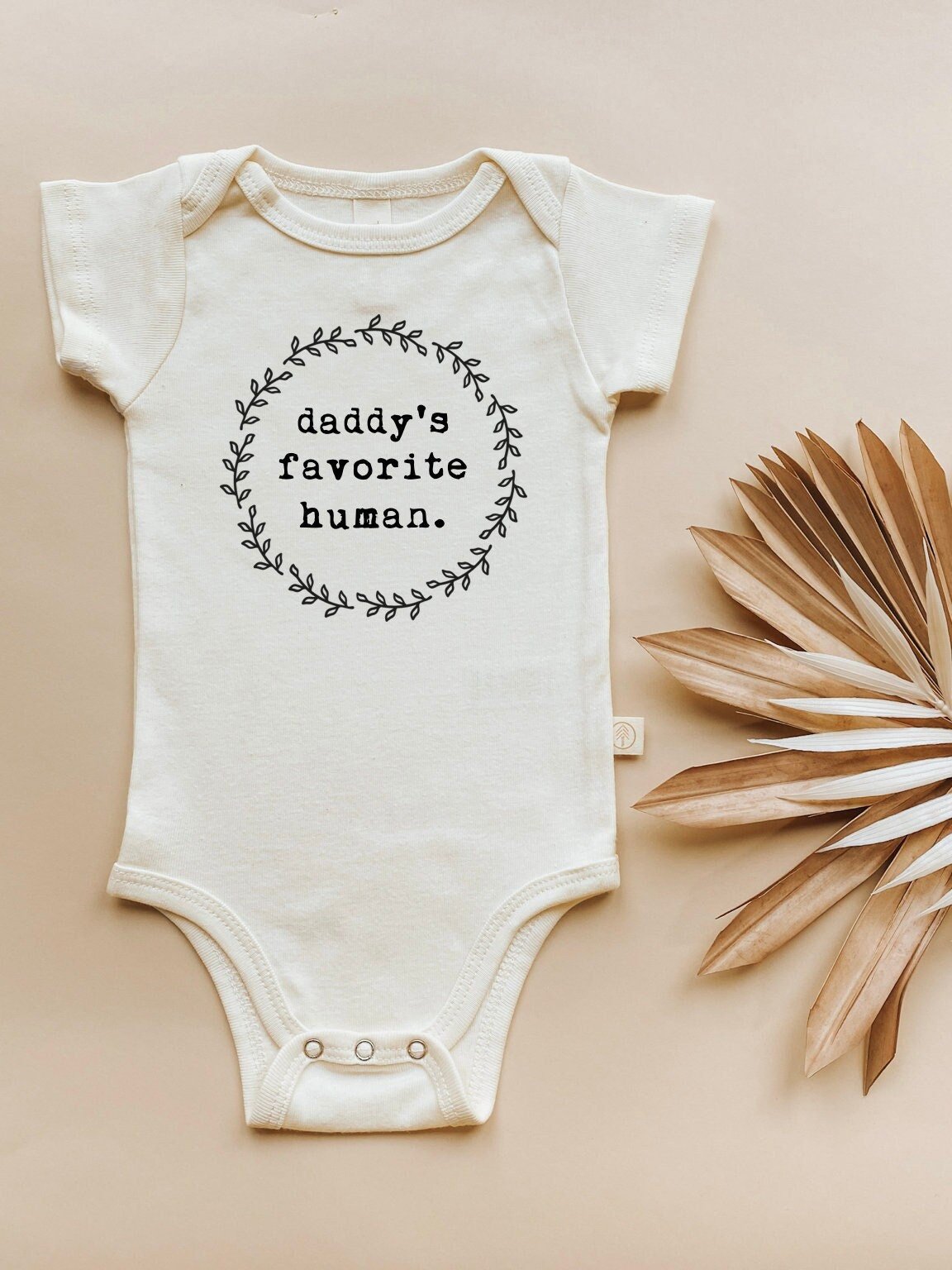 Daddy’s Favorite Human Organic Cotton Baby Bodysuit – Short Sleeve, 0–24M