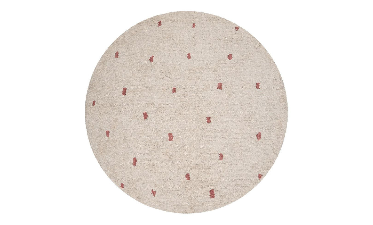 Sage & Wild Dotted Washable Organic Cotton Round Rug - GOTS Certified Classic Design in Rust