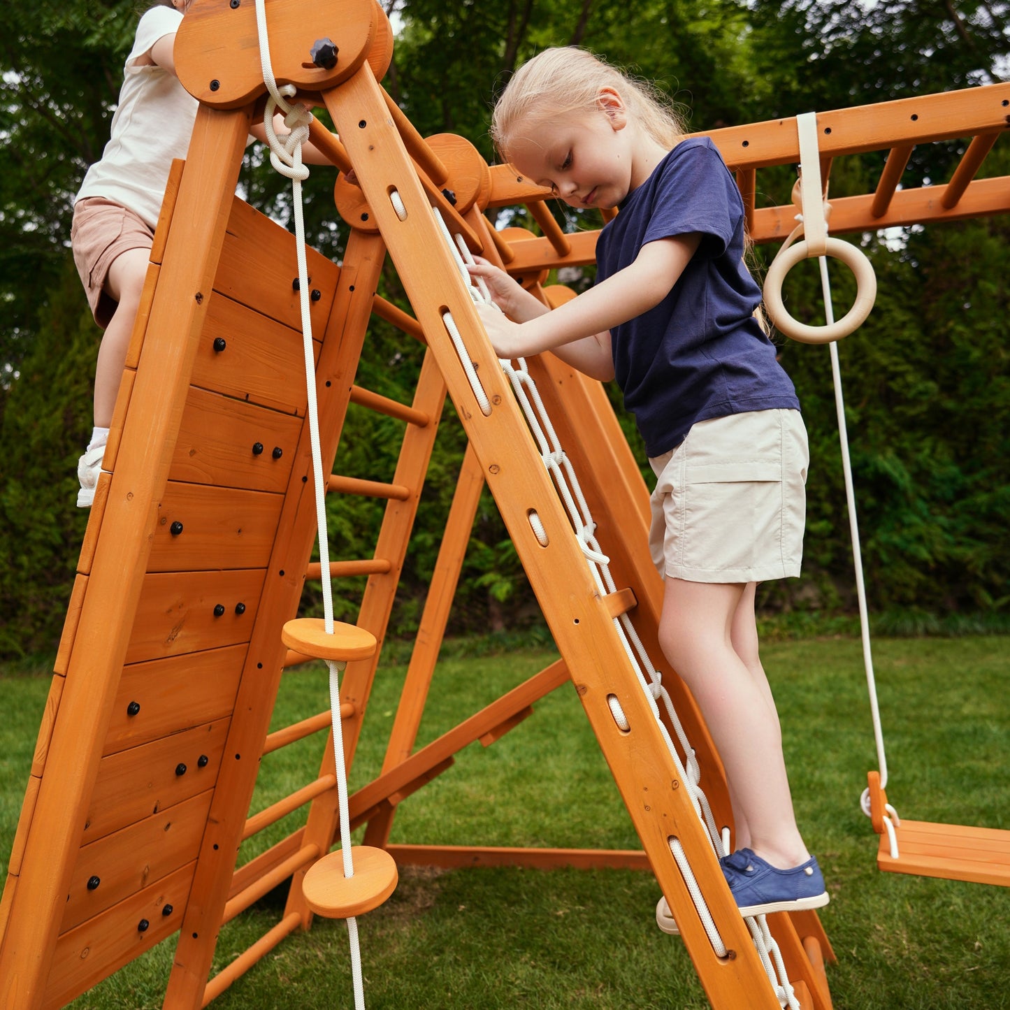 Avenlur Chestnut - 8-in-1 Eco-Friendly Wooden Jungle Gym for Toddlers