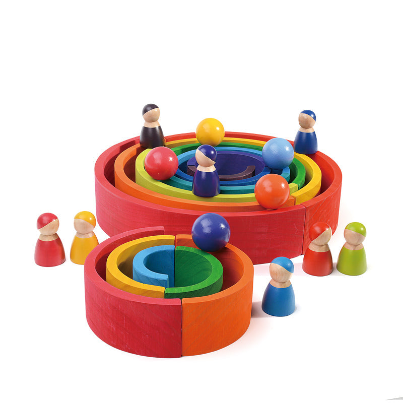 Green Elephant 6-Piece Rainbow Wooden Balls (1.8") – Loose Parts Play Set