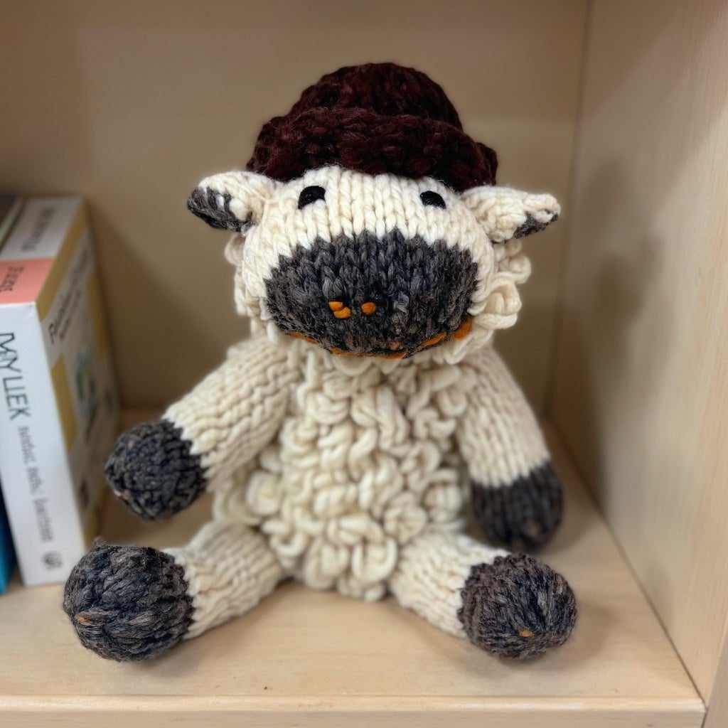 Finn + Emma Handmade Wool Knit Stuffy Buddy  | Sawyer the Sheep