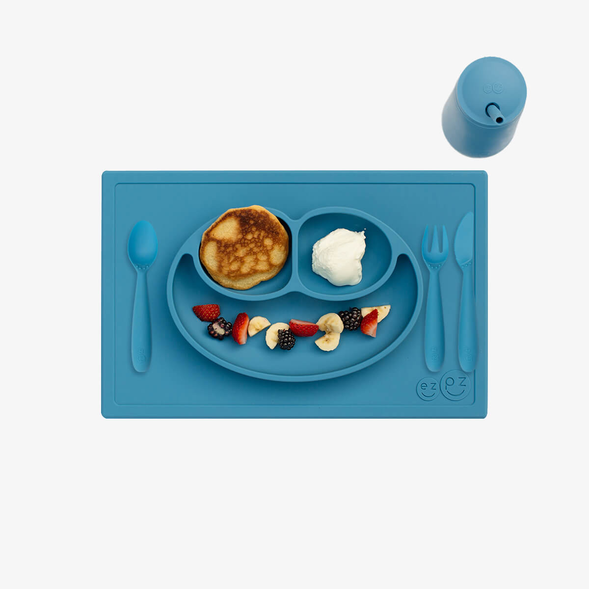 EZPZ Happy Feeding Set – Non-Toxic, Eco-Friendly Mealtime Set for Toddlers & Preschoolers (Ages 2+)