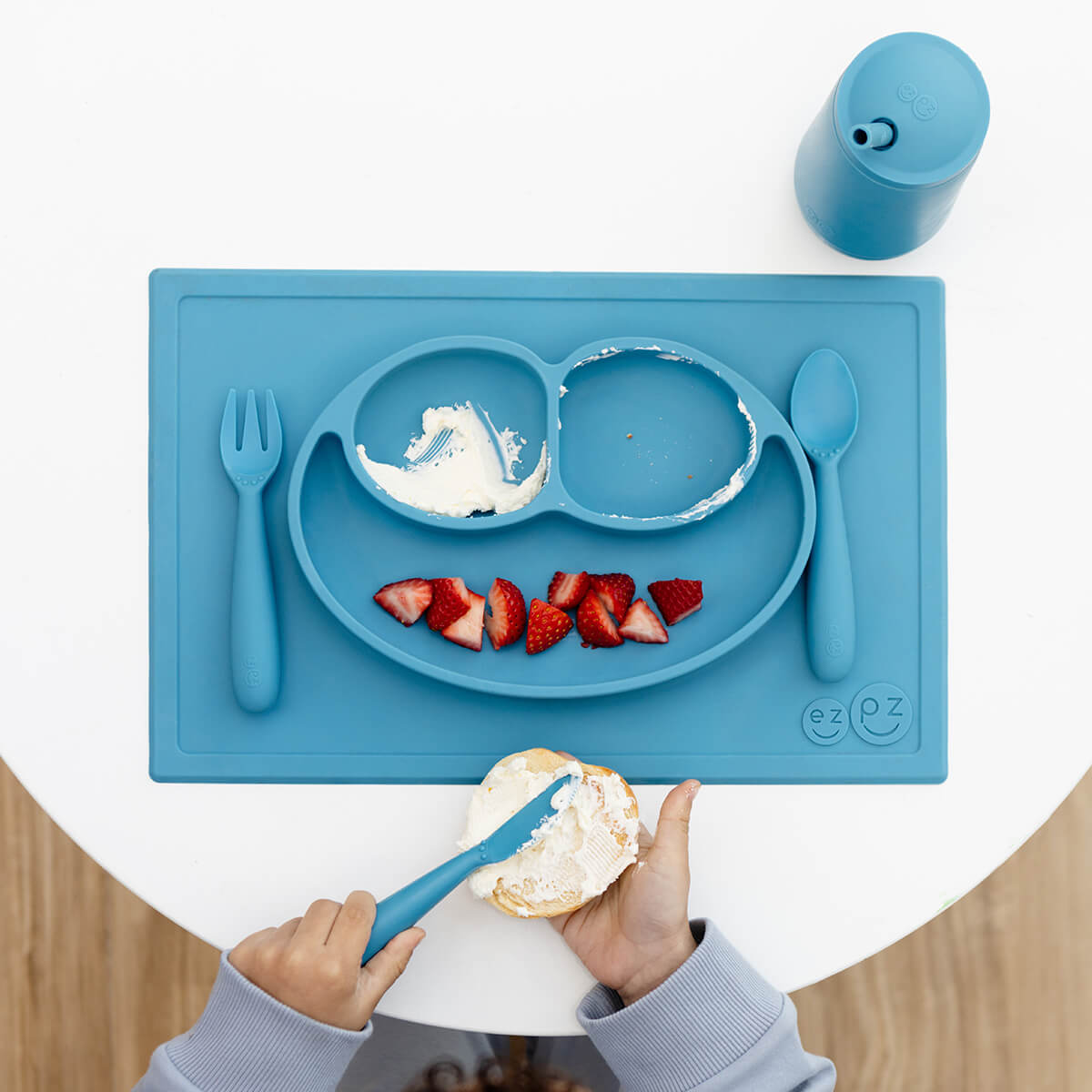 EZPZ Happy Feeding Set – Non-Toxic, Eco-Friendly Mealtime Set for Toddlers & Preschoolers (Ages 2+)