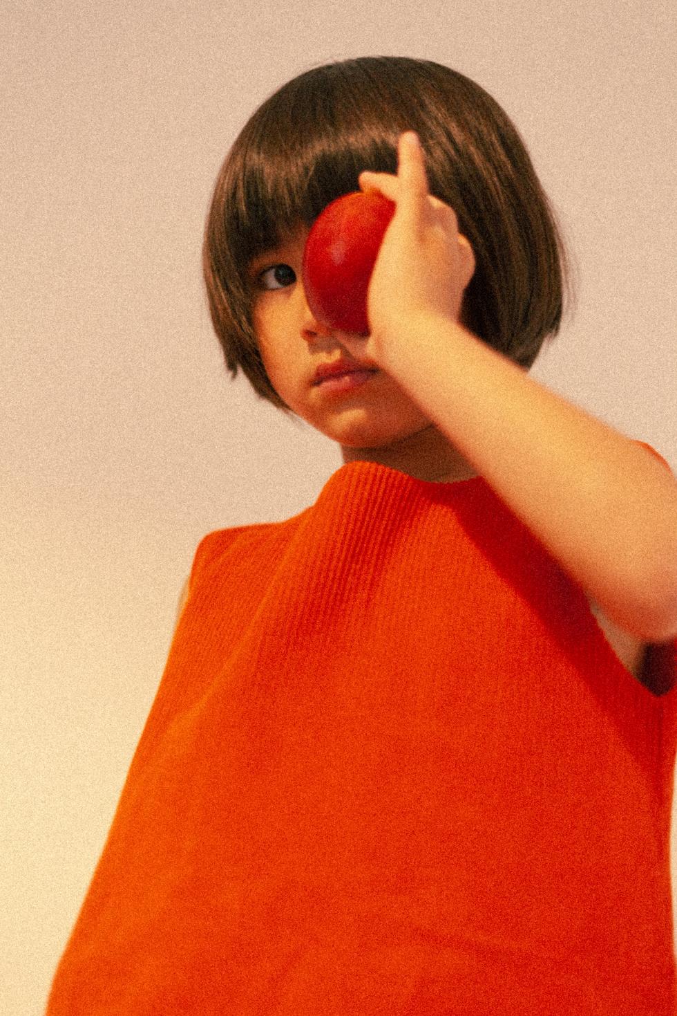 Baby Organic Cotton Corduroy Dress - Dark Coral