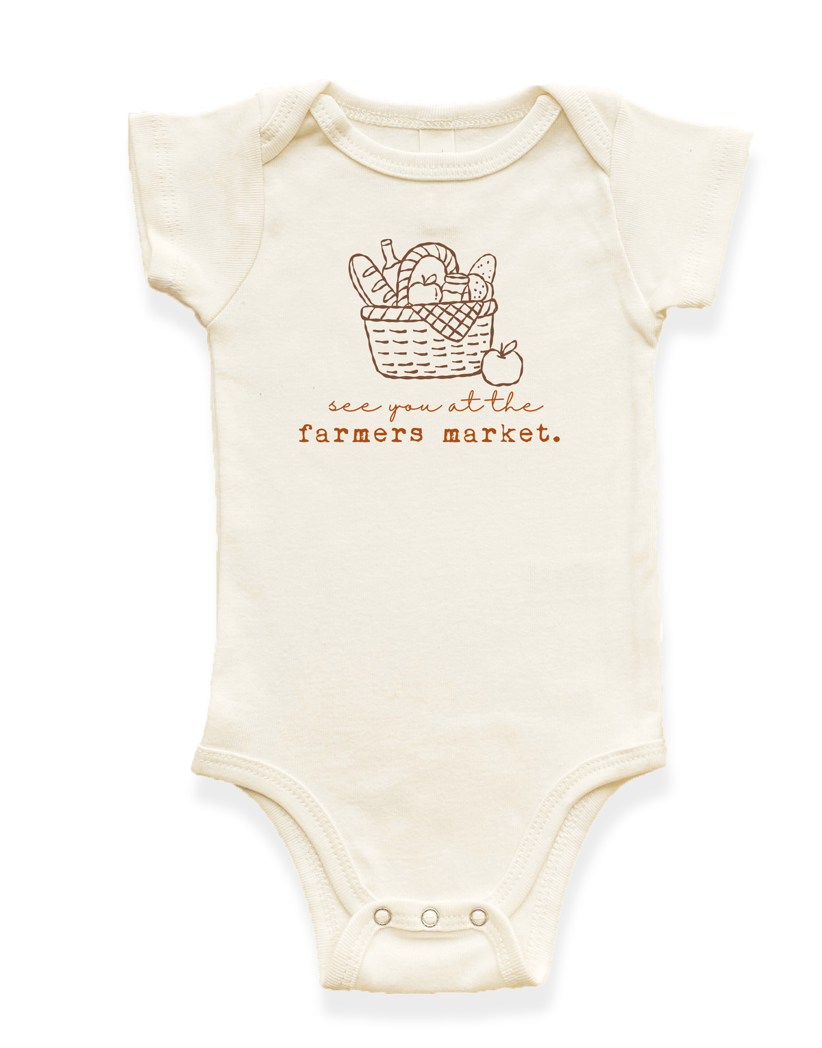 Farmers Market Organic Cotton Baby Bodysuit – Short Sleeve, 0–18M