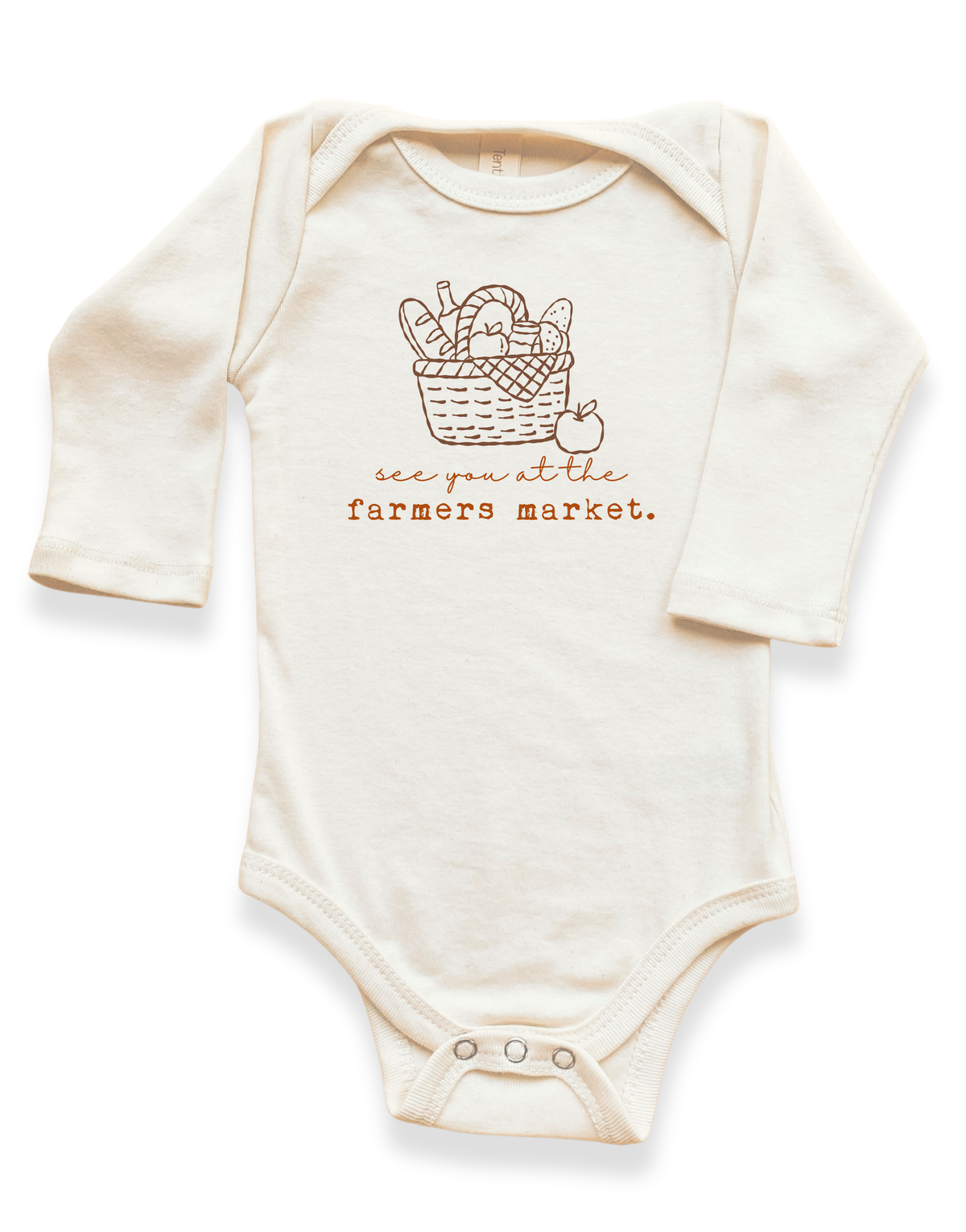 Farmers Market Organic Cotton Baby Bodysuit – Long Sleeve, 0–18M