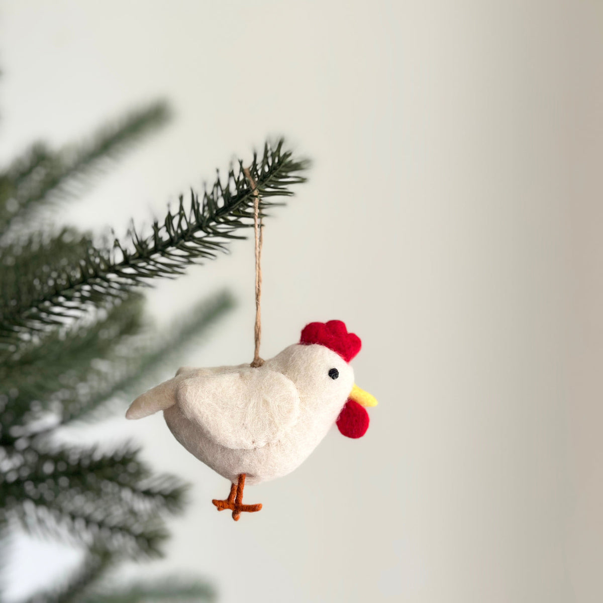 Backyard Chicken Ornament – Handmade Wool Felt Holiday Decor