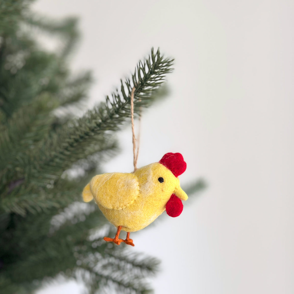 Backyard Chicken Ornament – Handmade Wool Felt Holiday Decor