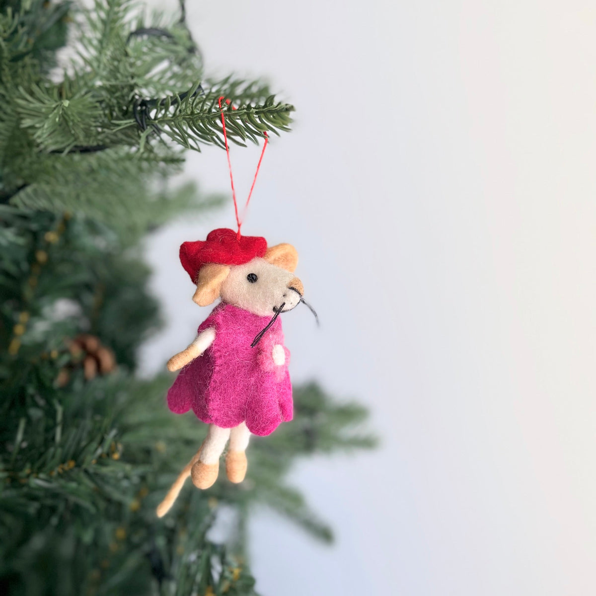 Little Sister & Little Brother Mice Christmas Ornament Set of 2 – Handmade Wool Felt