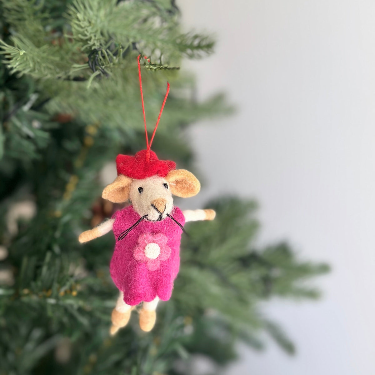 Little Sister & Little Brother Mice Christmas Ornament Set of 2 – Handmade Wool Felt