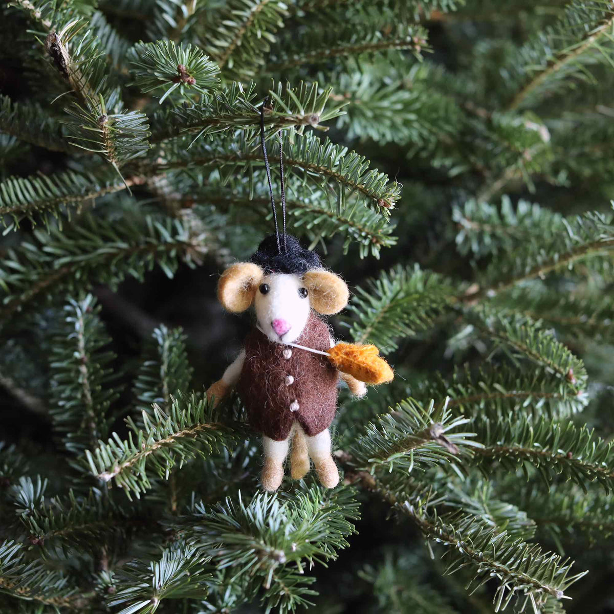 Little Sister & Little Brother Mice Christmas Ornament Set of 2 – Handmade Wool Felt
