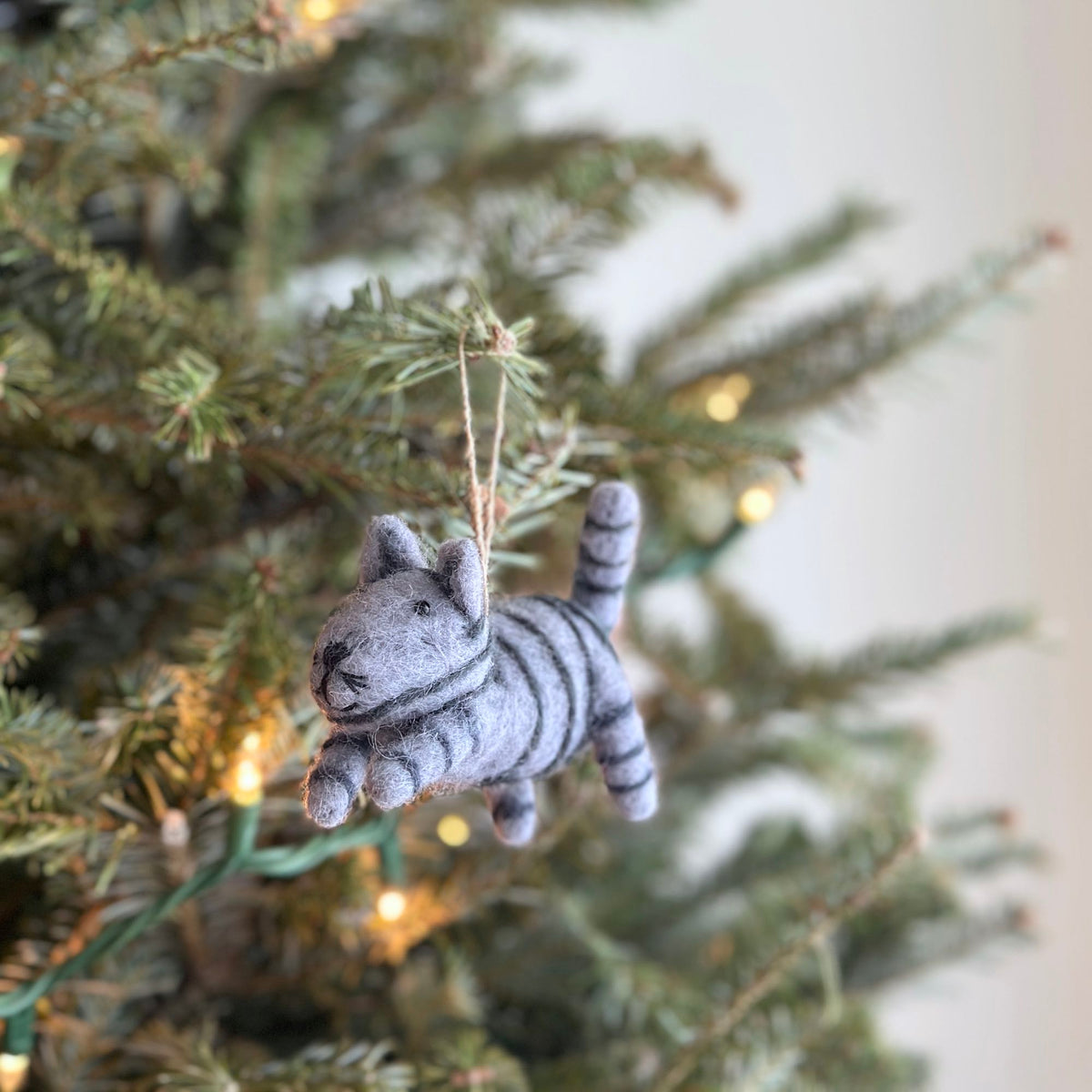 Cats Christmas Ornament Set of 4 – Handmade Wool Felt Holiday Decor