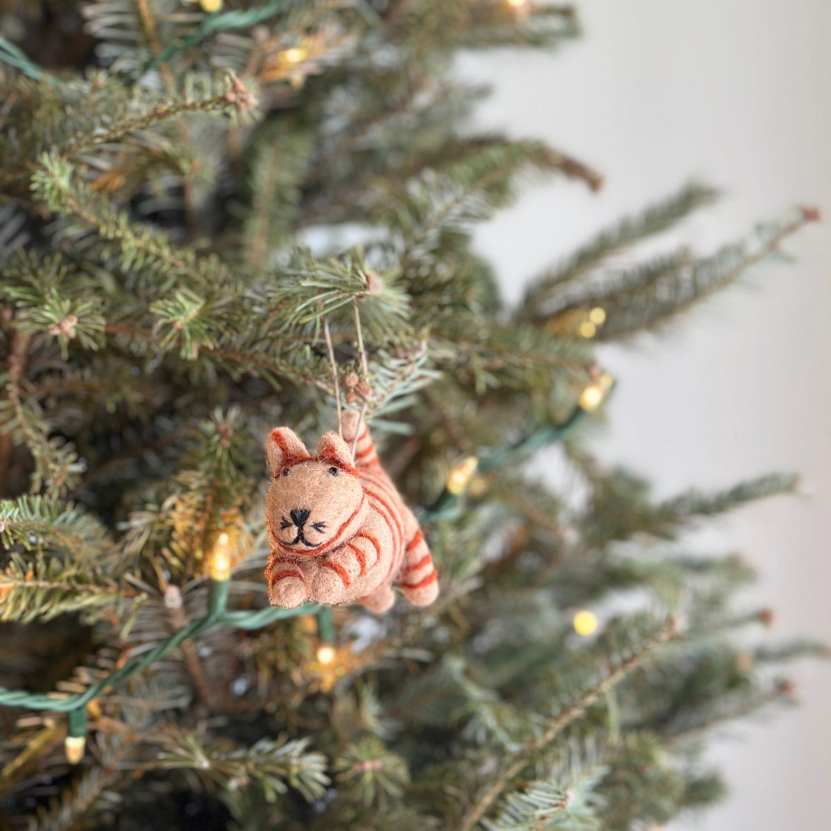 Cats Christmas Ornament Set of 4 – Handmade Wool Felt Holiday Decor