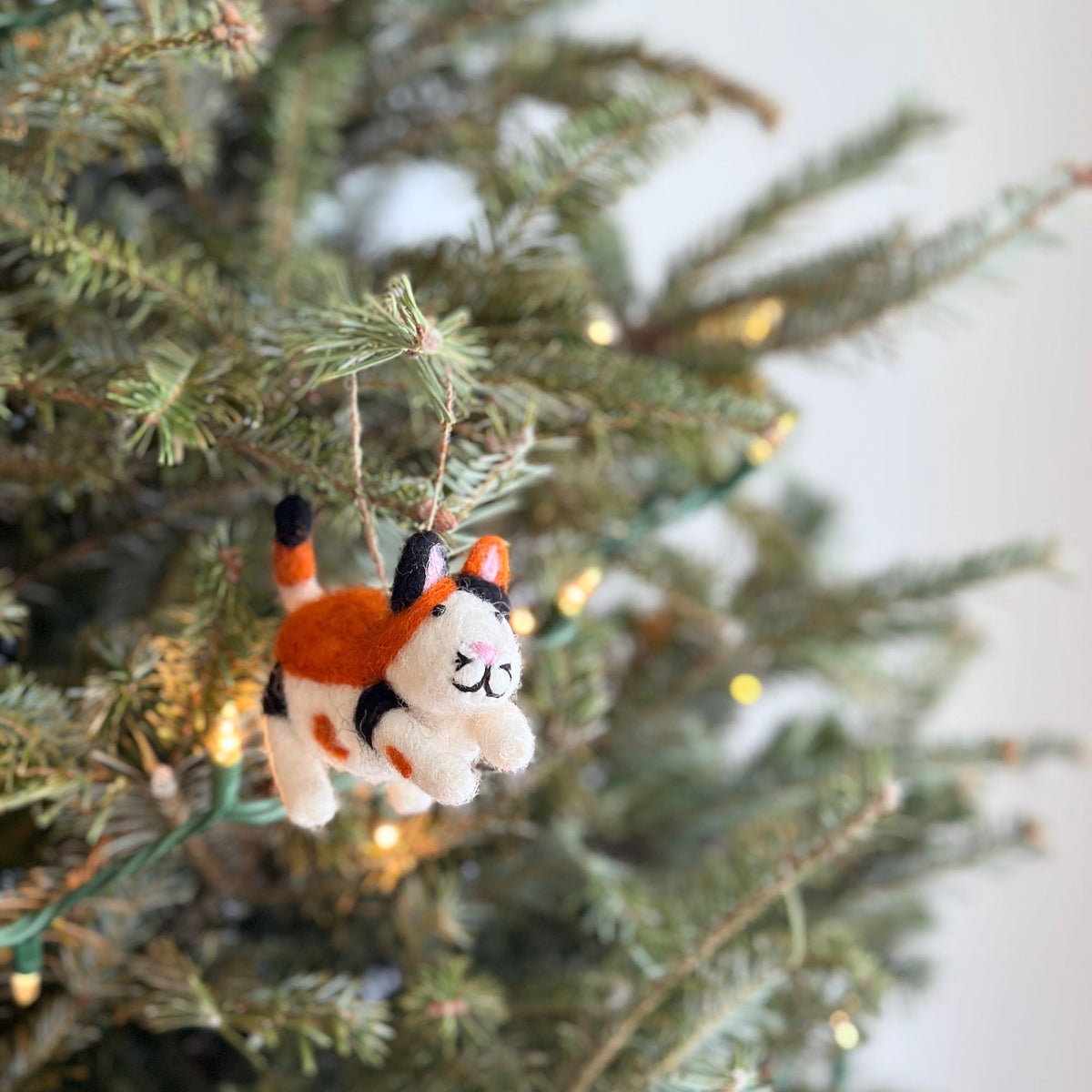 Cats Christmas Ornament Set of 4 – Handmade Wool Felt Holiday Decor
